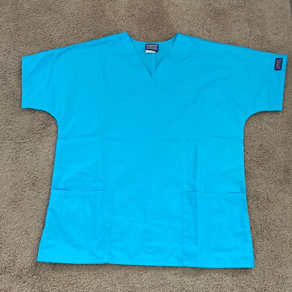 SCRUBS- Turquoise V Neck Top Size S-Cherokee